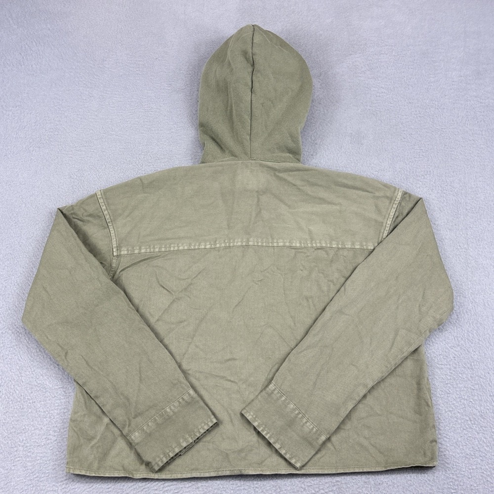 NWT American Eagle Cropped Military Hooded Shirt Jacket Shacket Olive Womens XS - Picture 10 of 14